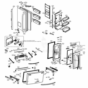 Door Parts Diagram and Parts List for LMXC23796S ASTCNA0 LG Refrigerator