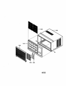 Cabinet And Front Grille Assembly Diagram and Parts List for 58070122000  Kenmore Air Conditioner