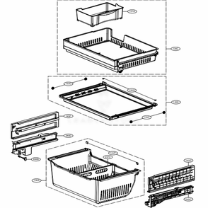 Freezer Parts Diagram and Parts List for 75065 ASTCSE0 LG Refrigerator