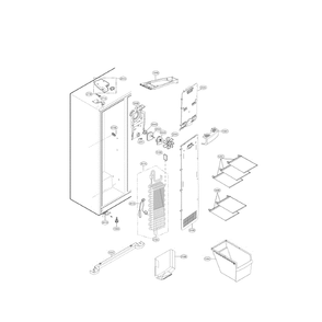 Freezer Compartment Diagram and Parts List for LSXS22423B 00 LG Refrigerator