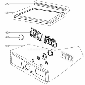 Control Panel And Plate Assembly Diagram and Parts List for DLEX3700R ACREEUS LG Dryer