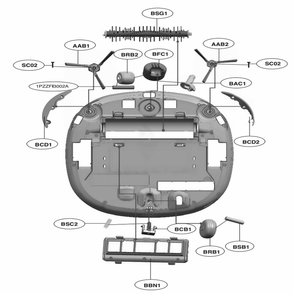 Base Assembly 2 Diagram and Parts List for VR65704LVM ABOELGA LG Canister Vacuum