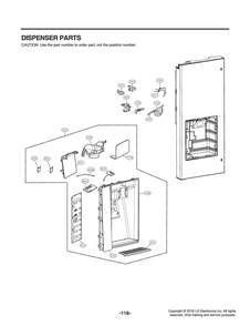 Dispenser Parts Diagram and Parts List for GR-X308LSJM ASTCNA0 LG Refrigerator