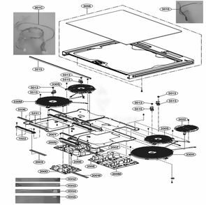 Cooktop Parts 1 Diagram and Parts List for LSE4616ST ASTLLGA LG Range