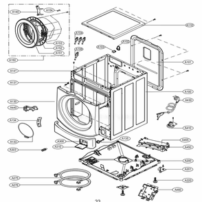 Cabinet Assembly Diagram and Parts List for WM1355HR ACREEUS LG Washer