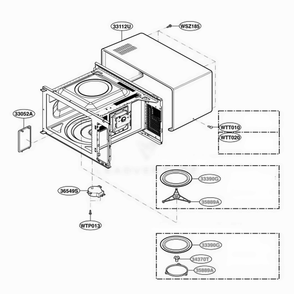 Oven Cavity Parts Diagram and Parts List for MT4155SPB CBKEWRP LG Wall Oven