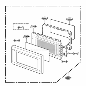 Door Parts Diagram and Parts List for JE1860CH CBSEGEU LG Wall Oven