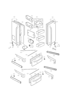 Door Parts Diagram and Parts List for LMX28988ST 00 LG Refrigerator