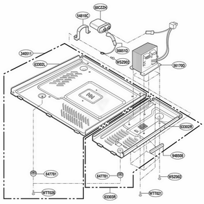Base Plate Parts Diagram and Parts List for YMT1130SGB SGEWPC LG Range