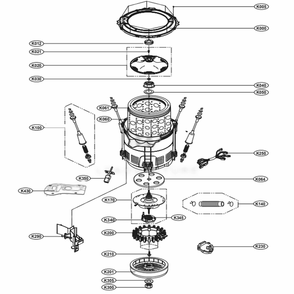 Tub Assembly Diagram and Parts List for WT1201CV ASSEPUS LG Washer