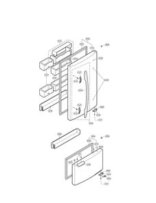 Door Parts Diagram and Parts List for LRBN20512SW01  LG Refrigerator