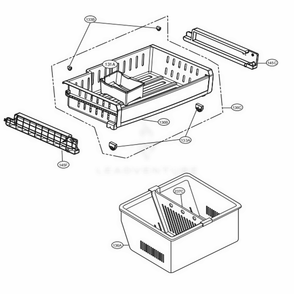 Freezer Parts Diagram and Parts List for LFCS25426D ASBCNA0 LG Refrigerator