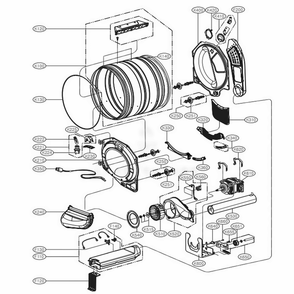 Drum And Motor Assembly Electric Type Diagram and Parts List for 61522 ABWESEU LG Dryer