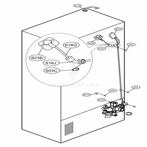 Valve And Water Tube Parts Diagram and Parts List for 74039 AWBCSE2 LG Refrigerator