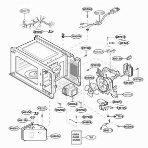 Interior Parts 1 Diagram and Parts List for JE1440BF002 CBKEGEU LG Range