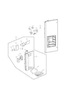 Dispenser Parts Diagram and Parts List for LMX28994ST  LG Refrigerator