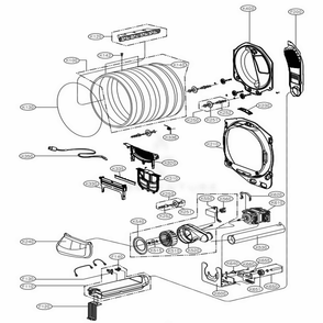 Drum And Motor Assembly: Electric Type Diagram and Parts List for DLE7060WE ABWEEUS LG Dryer