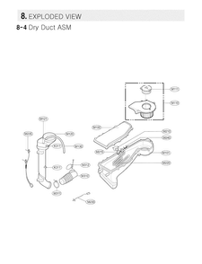 Duct Parts Diagram and Parts List for WM3997HWA  LG Washer Dryer Combo