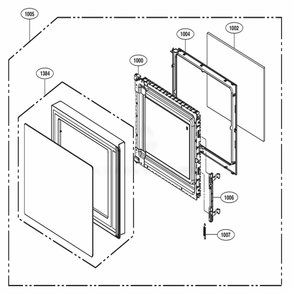 Door Parts Diagram and Parts List for LMC0975SW CW1ELNA LG Wall Oven