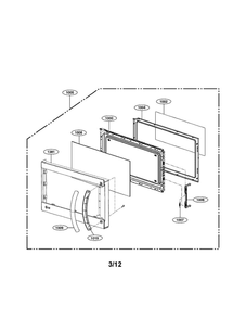 Door Parts Diagram and Parts List for LMV1683SB 00 LG Microwave