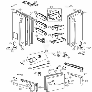 Part Location Diagram of ADC73448247 LG DOOR ASSEMBLY,FREEZER