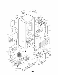 Case Parts Diagram and Parts List for 79571309012  Kenmore Refrigerator