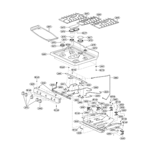 Cooktop Diagram and Parts List for LRG3095SB 00 LG Range