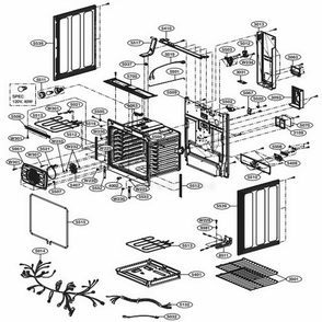 Cavity Parts 2 Diagram and Parts List for LRE3083SB FBKLLGA LG Wall Oven