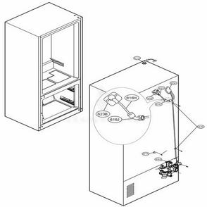 Valve And Water Tube Parts Diagram and Parts List for LMXS28626M AMTCNA0 LG Refrigerator