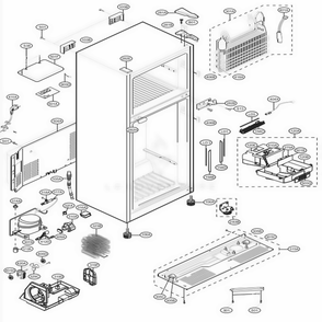 Case Parts Diagram and Parts List for LTCS20220B AWBCNA4 LG Refrigerator