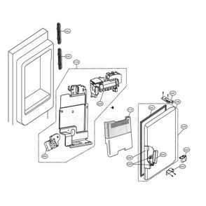 Ice Maker And Ice Bin Parts Diagram and Parts List for LFX28968SB AWBCNA2 LG Refrigerator