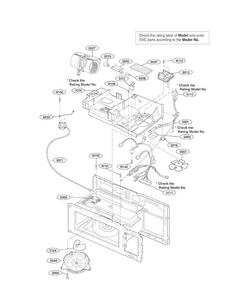 Interior Parts Diagram and Parts List for LMV1645ST  LG Microwave