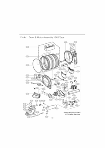 Drum And Motor Assembly Diagram and Parts List for RN1356AS ABWEEUS LG Dryer