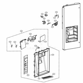 Dispenser Parts Diagram and Parts List for LMXS30776S ASTCNA5 LG Refrigerator