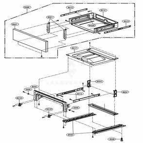 Drawer Parts Diagram and Parts List for LRE3083SW FWHLLGA LG Range
