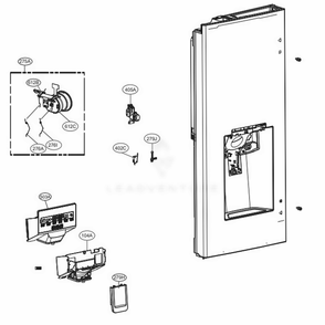 Dispenser Parts Diagram and Parts List for LFXC22526D ASBCNA4 LG Refrigerator