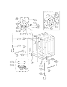 Tub Assembly Parts Diagram and Parts List for LDS5560ST  LG Dishwasher