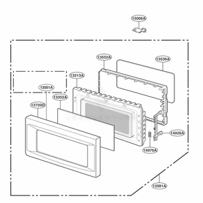 Door Parts Diagram and Parts List for KCMS145KBU ABLEKAD LG Range