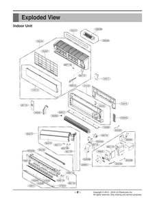 Indoor Unit Diagram and Parts List for ASNW183C2U2 AWHBEUS LG Air Conditioner