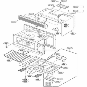 Oven Cavity Parts Diagram and Parts List for JVM1533WD CWHEGEU LG Wall Oven