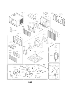 Exploded View Parts Diagram and Parts List for LWHD2500ER-Y9  LG Air Conditioner