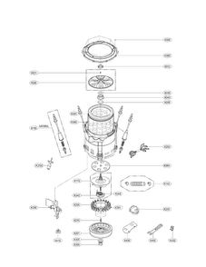 Tub Assembly Parts Diagram and Parts List for WT6001HV  LG Washer