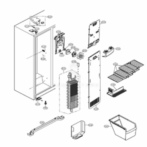 Freezer Compartment Diagram and Parts List for 51814 ABICSE0 LG Refrigerator