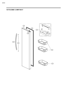 Refrigerator Compartment 1 Diagram and Parts List for GM-L267NSDL ASTCNA2 LG Refrigerator
