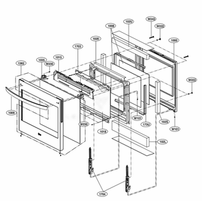 Door Parts Diagram and Parts List for LSE4613BD ABDLLGA LG Range