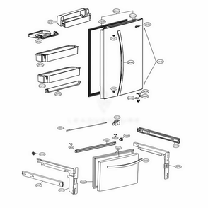 Door Parts Diagram and Parts List for LDCS24223W ASWCNA0 LG Refrigerator