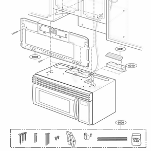 Installation Parts Diagram and Parts List for JMV8196AAW AWHEJEN LG Range