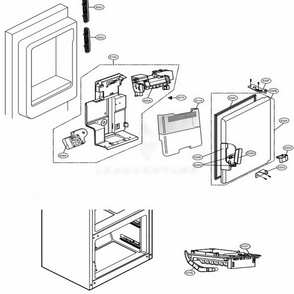 Ice Maker And Ice Bin Parts Diagram and Parts List for LFX28978SW ASWCNA4 LG Refrigerator