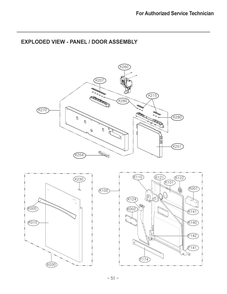 Door Assembly Diagram and Parts List for D1471DBK ABDESEU LG Dishwasher