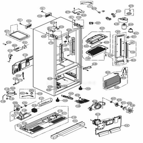 Case Parts Diagram and Parts List for LFX25974ST ASTCNA4 LG Refrigerator